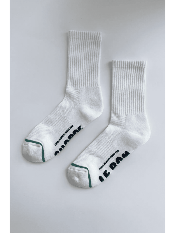 Hugger Socks, White/Black