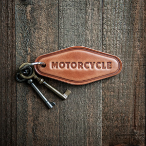 Motorcycle Leather Keychain