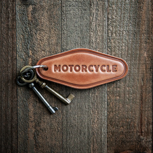 Motorcycle Leather Keychain