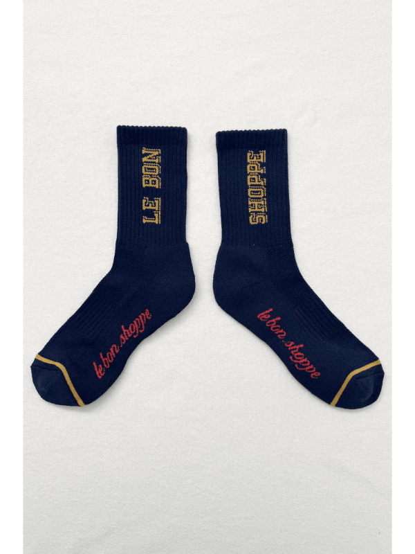 Preppy Socks, Navy/Gold