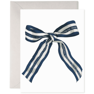 Big Navy Striped Bow Thank You