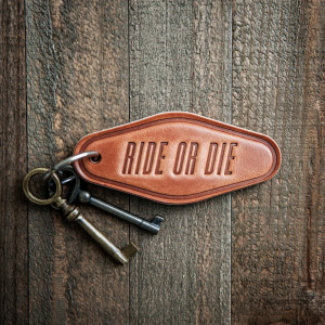 Ride or Die Leather Keychain