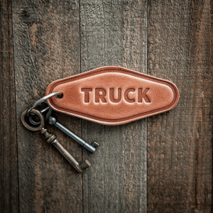 Truck Leather Keychain