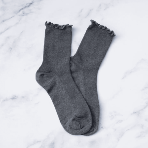 Charcoal Wednesday Ruffle Socks