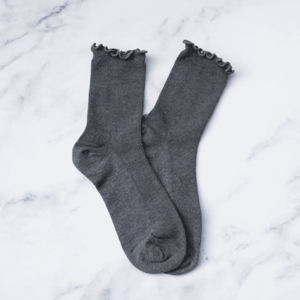 Charcoal Wednesday Ruffle Socks