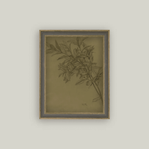 Leaves on  Green Framed Print