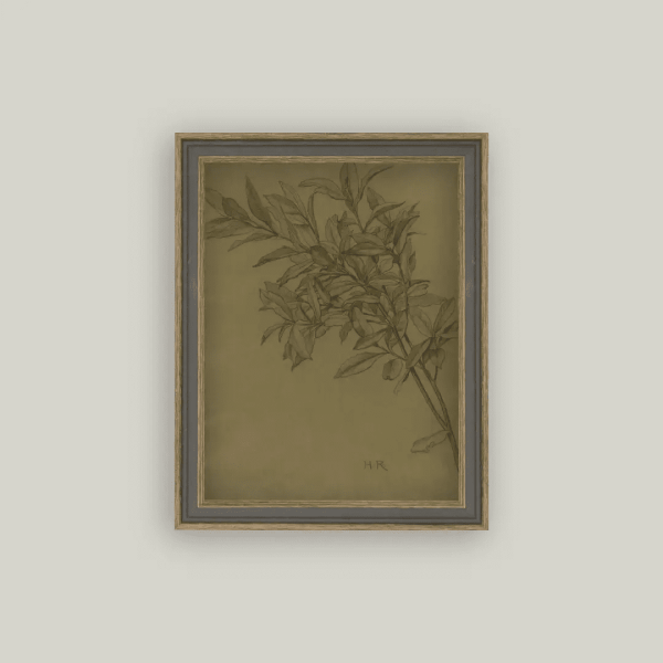 Leaves on  Green Framed Print