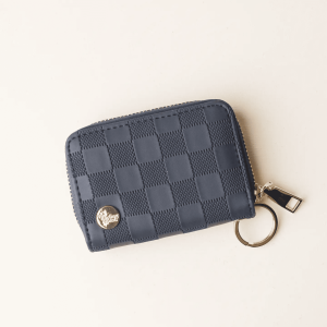 Zip Around Wallet, Navy Check