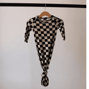 Black Checkerboard Knotted Gown