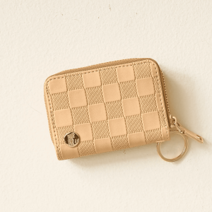 Zip Around Wallet, Tan Check