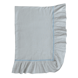Cotton Blue Tablecloth w/ Ruffle