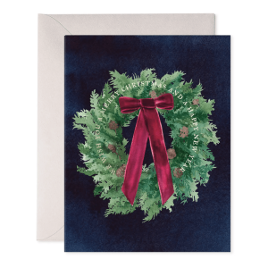 Velvet Bow Wreath Card