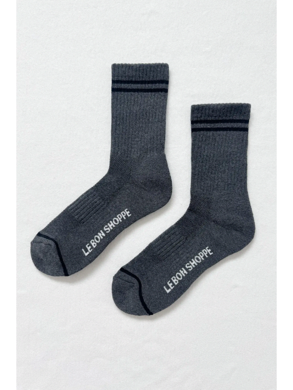 Boyfriend Socks, Charcoal