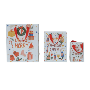 Christmas Sayings Gift Bags, Set/3