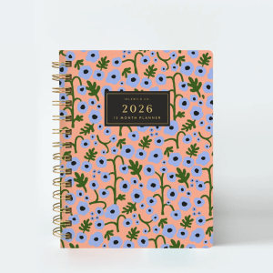 2026 Coral Floral Pocket Planner
