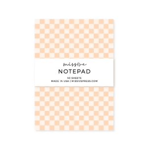 Peach Checker Desk Notepad