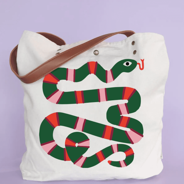 Striped Snake Tote