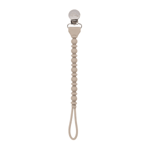 Toast Beaded Pacifier Clip