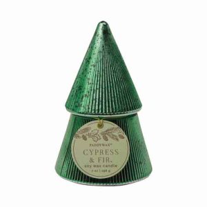 Cypress & Fir Green Ribbed Mercury Stacked Tree